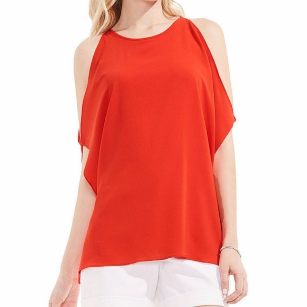 NWT Vince Camuto Cold Shoulder Blouse Size M v177